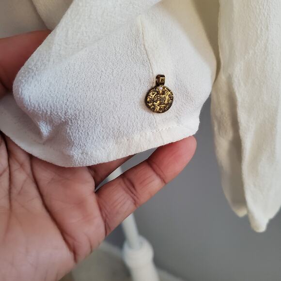 Scotch & Soda Anthropologie Vagabond Voyage Studded Long Sleeve Ivory Top 8 - Picture 4 of 10